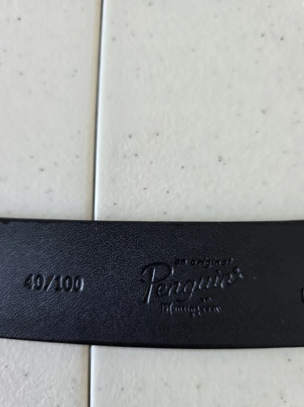 Penguin Full‎ Grain Cowhide Leather Belt Size 40 Blue Casual Preppy Office